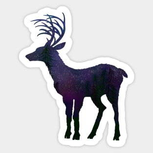 Galaxy deer silhouette Sticker